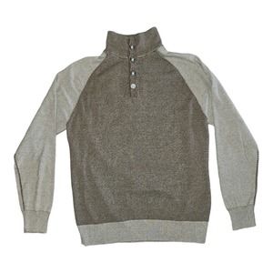 BKE Turtle Neck Men's Large Brown Button Down